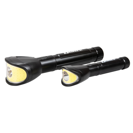 DORCY Pro Series Wide Beam Flashlight, AAA Battery, LED Lamp, 450 Lumens Lumens, 143 ft Beam Distance, Black 41-4345